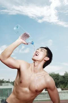 Man drinking water Stock Photos