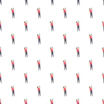 Man drinking water seamless pattern for hydration concept Stock Illustration