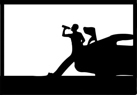 Man drinking water vector isolated on background Stock Illustration