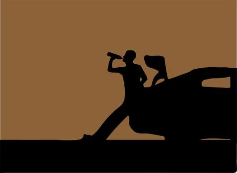 Man drinking water vector isolated on background Stock Illustration