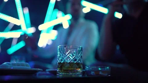Man Drinking Whisky While Smoking Cigar Stock Footage 252589093