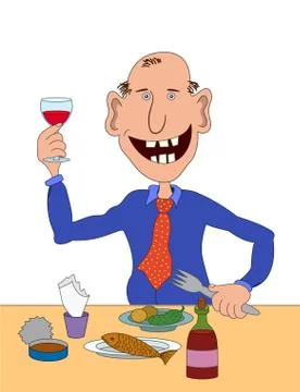 Man drinking wine Stock Illustration