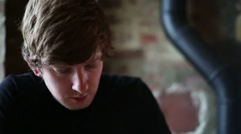 Man Drinking Wine in Slow Motion Stock Footage 40292298