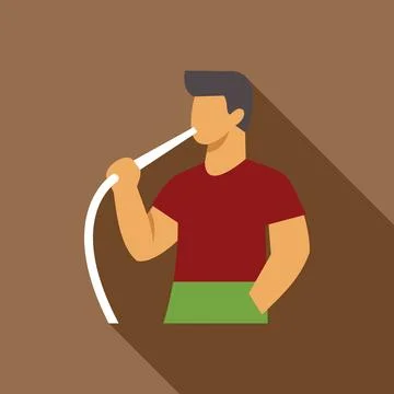 Man drinking yerba mate using a bombilla straw Stock-Illustration