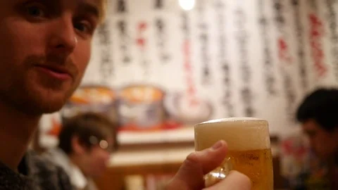 Man Drinks Beer Closeup Stock Footage 77796279