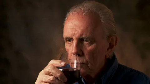 Man drinks red wine 動画素材 108485096