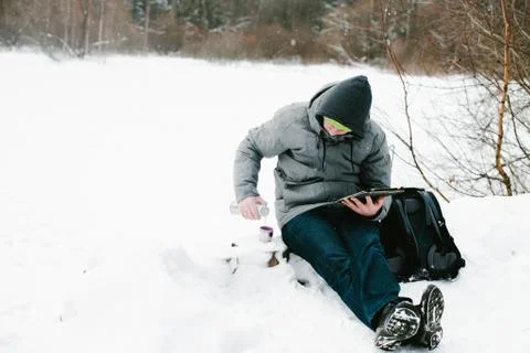 Man drinks tea Stock Photos