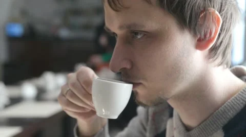 Man drinks wonderful coffe Stock Footage 48806630