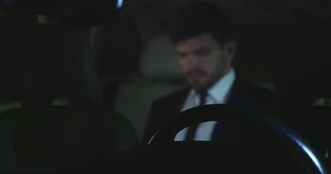 Man drive in car without driver. Video stock 116669194