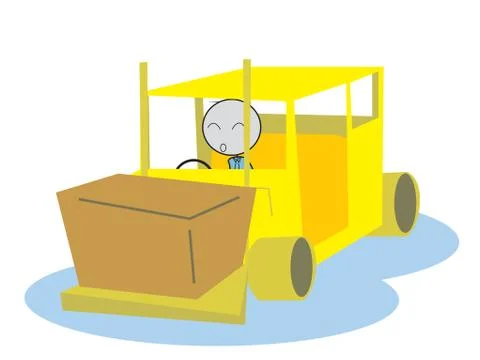 Man drive a Forklift Illustrazione stock