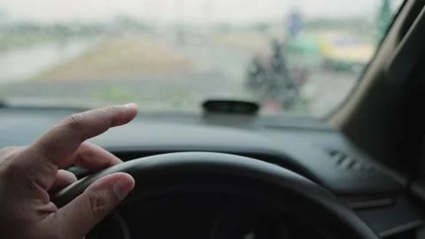 Man driver being impatient inside the car. Stock Footage 234062431