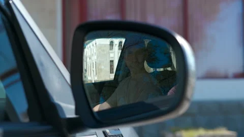 Man driver control auto side window from inside. Stock Footage 311162209