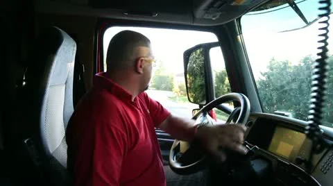 Man in the drivers cockpit Video stock 27827323