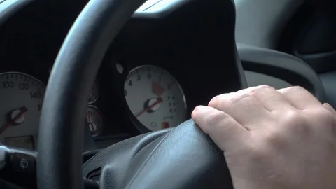 A man drives a car, close-up Video stock 106025268