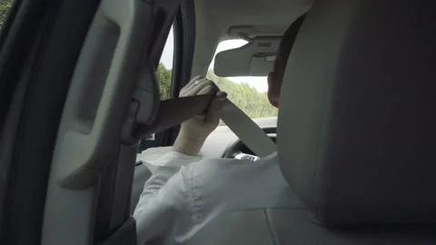 Man drives car Stock Footage 86476359