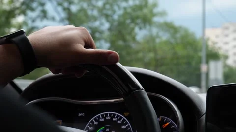 Man drives a car Stock Footage 148736142