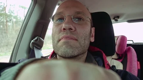 Man drives a car road windshield view slow motion 스톡 동영상 74713711