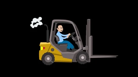 Man drives a forklift with transparent background 스톡 동영상 99724499