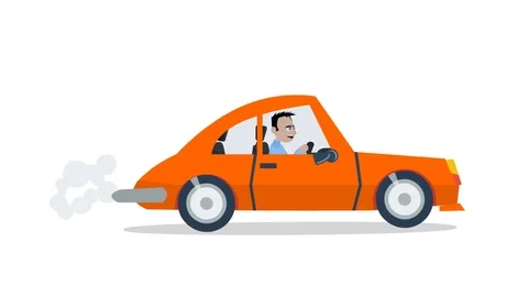Man drives a red car Stock Footage 99650396