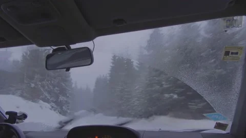 Man Driving Car In Blizzard 動画素材 170305836