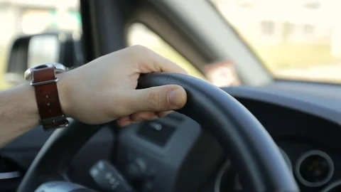A man driving a car Stock Footage 73998706