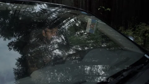 A man is driving a car Video stock 87729375