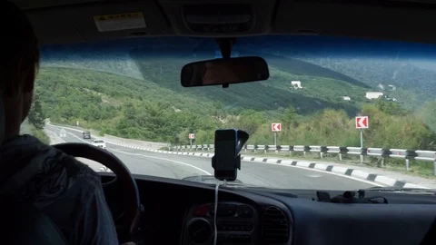 Man is driving a car 스톡 동영상 102784835