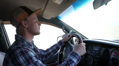 Man is driving a car Stock-Footage 103075965