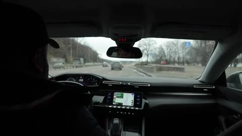 A man driving a car Stock Footage 247107542