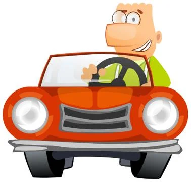 Man driving a car Stock Illustration