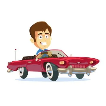 Man driving Car Stock Illustration