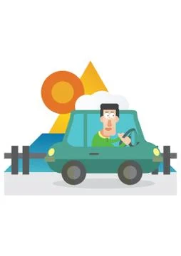 Man Driving A Car Stock-Illustration