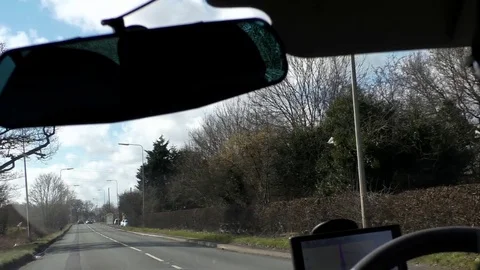 Man driving car interior view 스톡 동영상 75745370