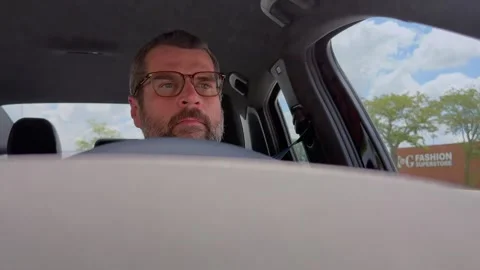 Man Driving Car Looking Through Windshield POV Stock Footage 339041968