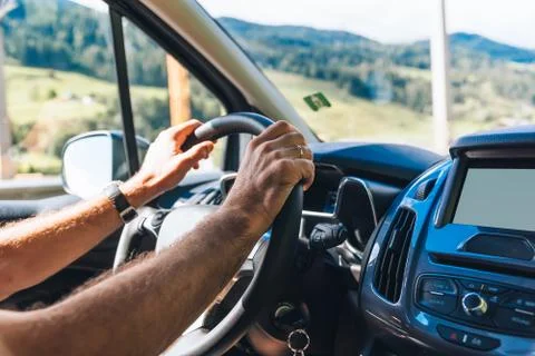 Man driving car Stock Photos