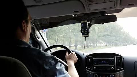 Man driving car time lapse Stock Footage