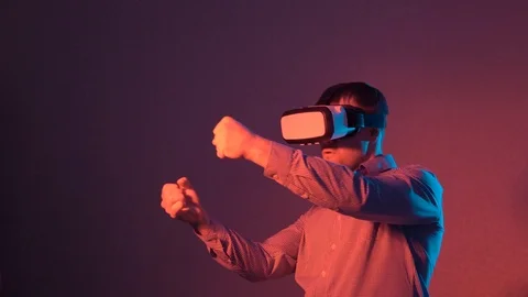 Man driving car in virtual reality Stock Footage 101753497