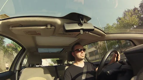 Man driving fast in the city Stock Footage 54767692