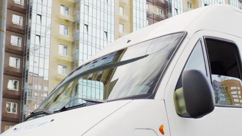 Man Driving Mail Delivery Van Stock Footage 127626949