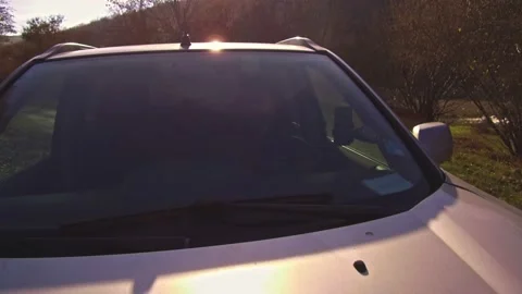 Man driving offroad car through forest Stock Footage 224065260