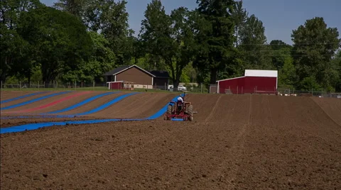 Man driving tractor Stock Footage 44192420