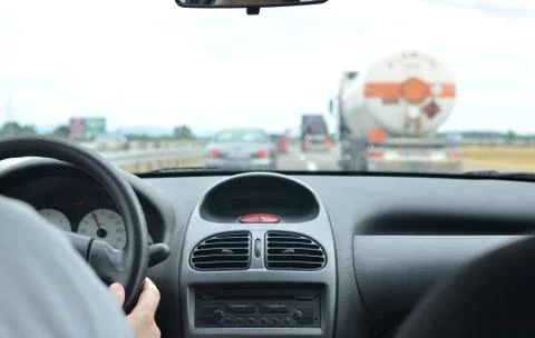 Man driving in a traffic jam Stock Photos