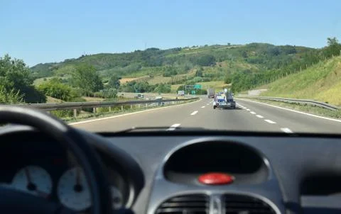 Man driving in a traffic jam Stock Photos