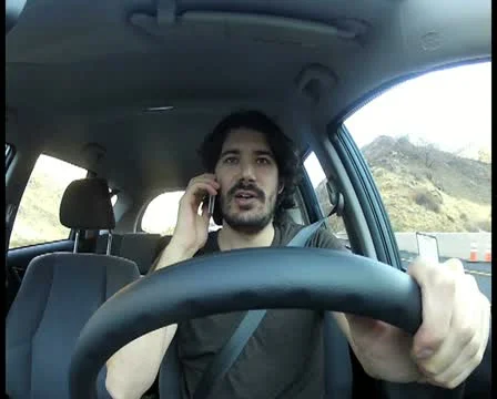 Man driving V6 - PAL Video stock 12457691