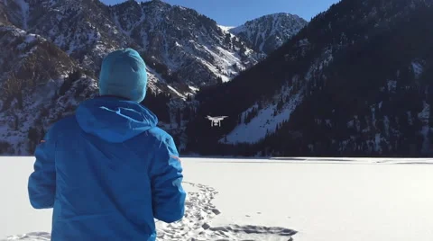 Man with drone Stock Footage 59893665