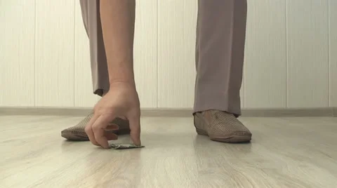 Man dropped dollar, Stock Footage 39719037