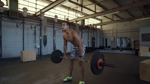 Man dropping heavy weight Video stock 71616898
