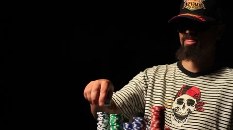 Man Dropping poker chips, arrogant. Stock Footage 8535707