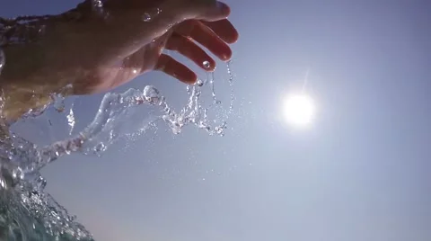 Man drowning in the sea, hand asking for help Stock Footage 68843149
