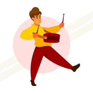 Man-with-a-drum Stock Illustration